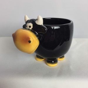 Cow Ceramic Mug 3D Black Novelty Cow Mug